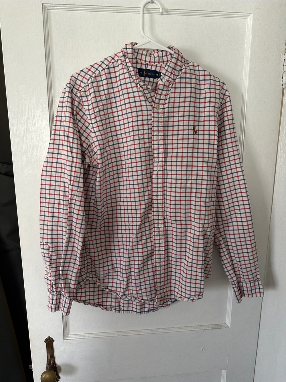 Ralph Lauren Red & Navy Windowpane Check Button-Down Shirt